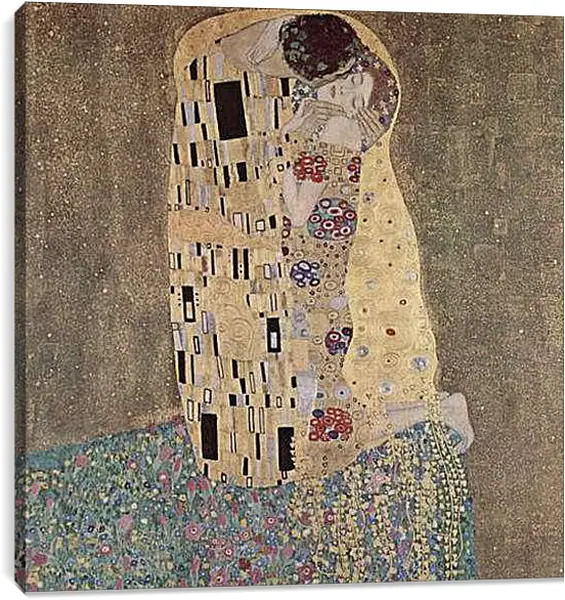 Постер на подрамнике - Der Kuss. Густав Климт