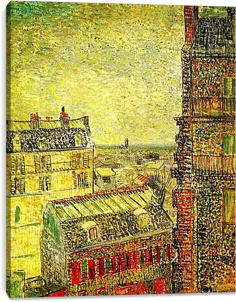 Постер на подрамнике - View of Paris from Vincent s Room in the Rue Lepic. Винсент Ван Гог