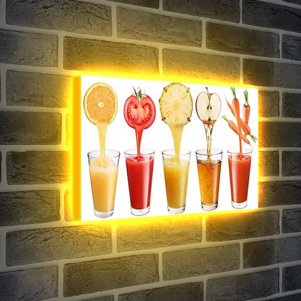 Лайтбокс световая панель - Сок из фруктов и овощей. Соки Жизни.