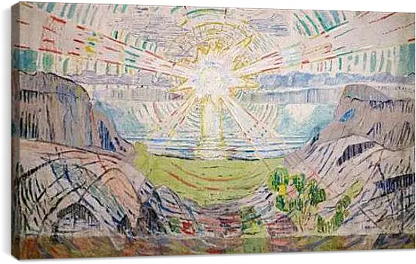 Постер на подрамнике - The Sun 2. Солнце 2. Эдвард Мунк