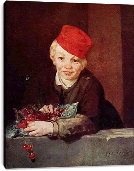 Постер на подрамнике - Knabe mit den Kirschen. Эдуард Мане