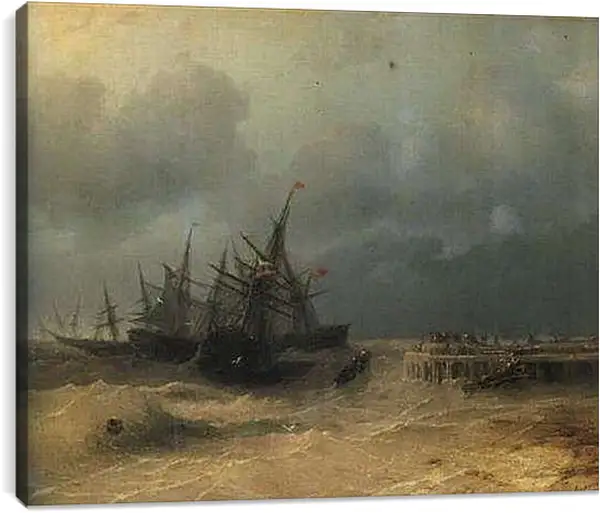 Постер на подрамнике - Спасение. Иван Айвазовский