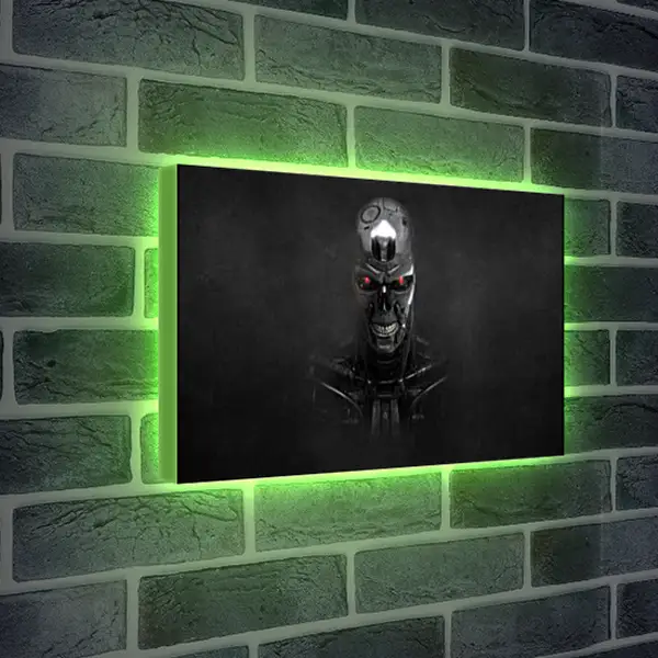 Лайтбокс световая панель - Череп. Два красных глаза. Терминатор