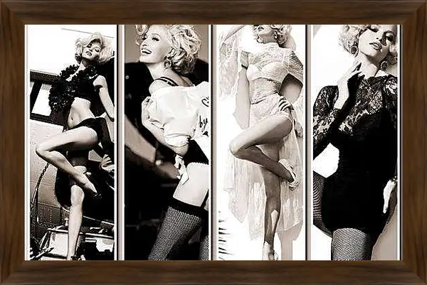 Картина в раме - Красивые девушки. Черно-белое фото