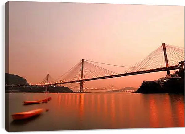 Постер на подрамнике - Мост в Гонконге