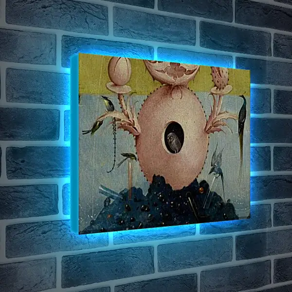 Лайтбокс световая панель - Fountain Of Life with owl. Иероним Босх