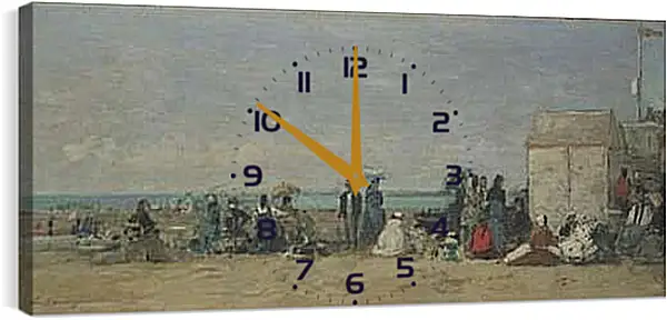 Часы картина - Beach Scene, Trouville (1) Эжен Буден