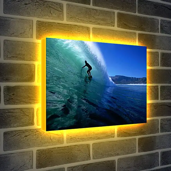 Лайтбокс световая панель - Сёрфинг на фоне гор