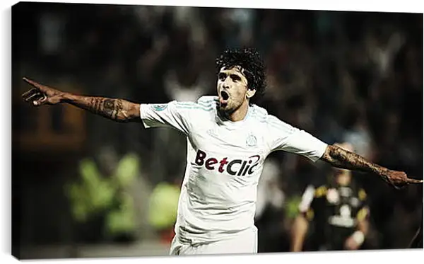 Постер на подрамнике - Футболист. Эмоции от забитого гола.