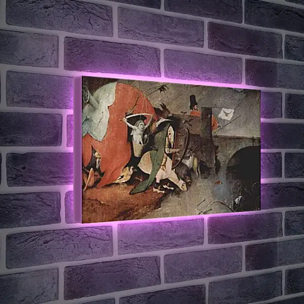 Лайтбокс световая панель - Antoniusaltar, Triptychon, Mitteltafel - Versuchung des Hl. Antonius. Иероним Босх