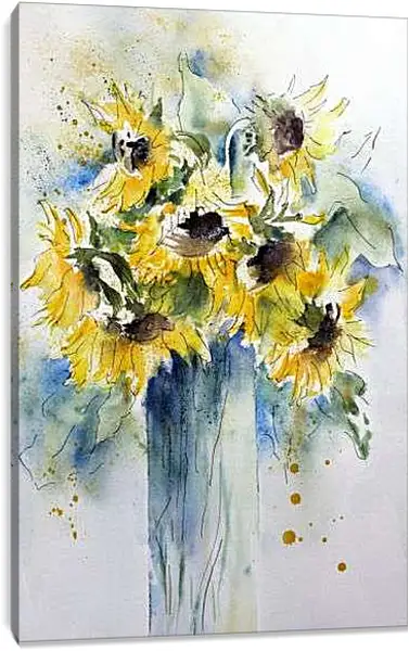 Постер на подрамнике - Цветы в вазе