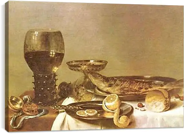 Постер на подрамнике - Натюрморт. Виллем Клас Хеда