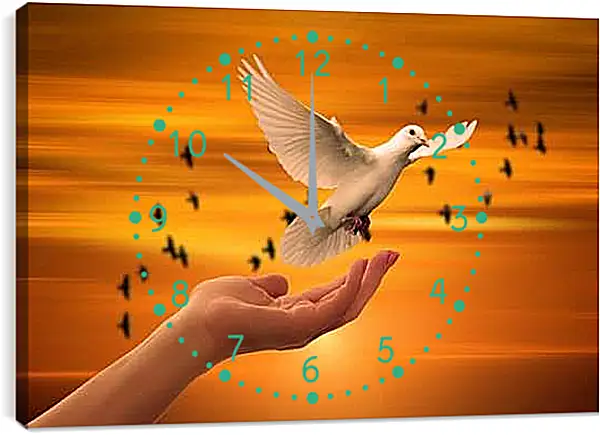 Часы картина - Голуби