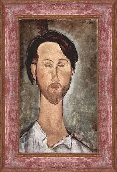 Картина в раме - Portrat des Leopold Zborowski. Портрет Леопольда Зборовски. Амедео Модильяни