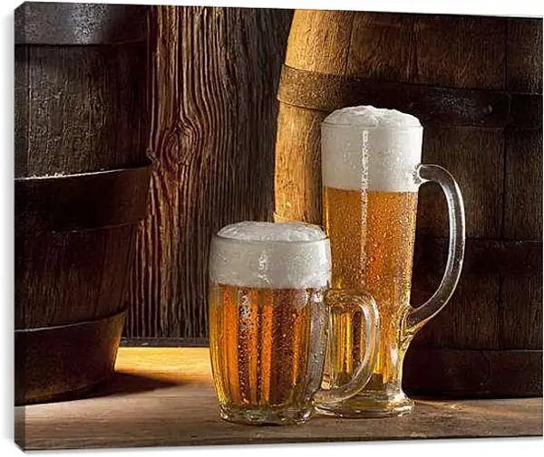 Постер на подрамнике - Пенный напиток. Прохлада напитка.