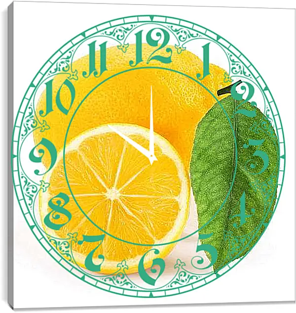 Часы картина - Лимон. Лимонный Свет.