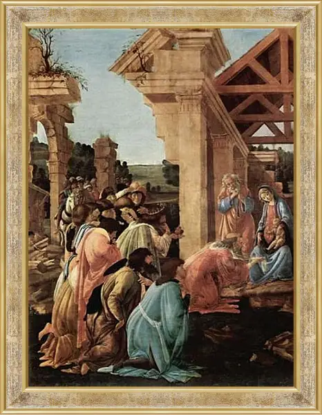 Картина в раме - Adoration of the kings Washington (detail2) Сандро Боттичелли
