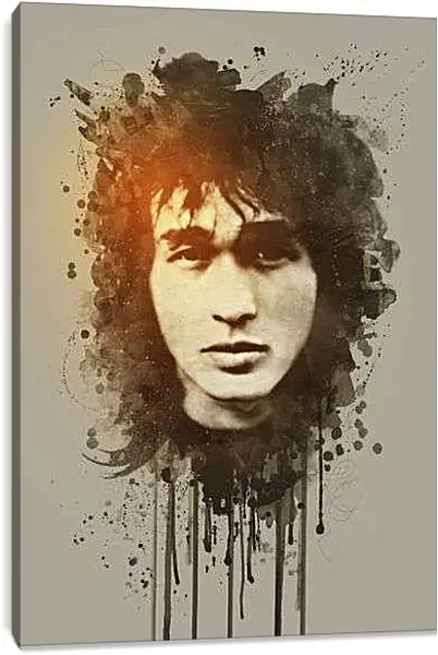 Постер на подрамнике - Цой в краске