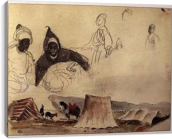 Постер на подрамнике - Sketchbook. Эжен Делакруа