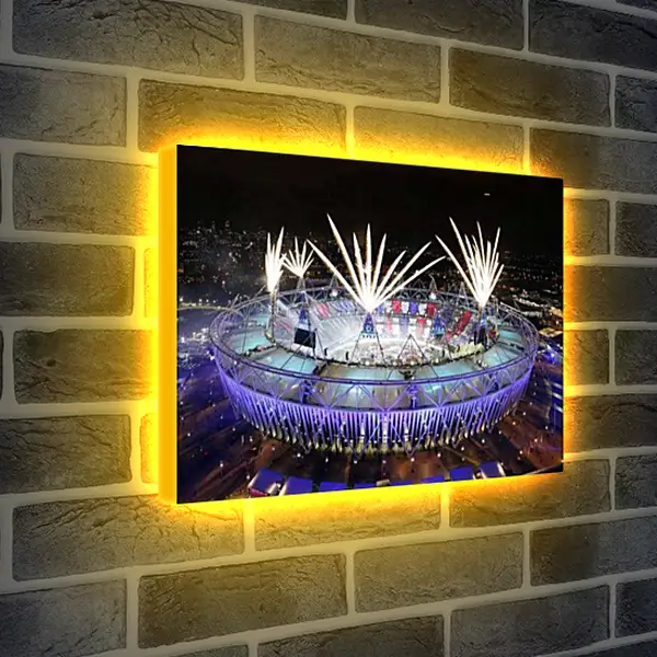 Лайтбокс световая панель - Салют на стадионе