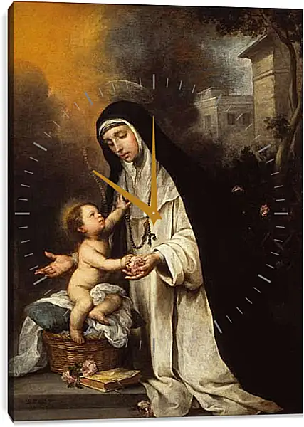 Часы картина - Святая Роза из Лимы. Бартоломе Эстебан Мурильо
