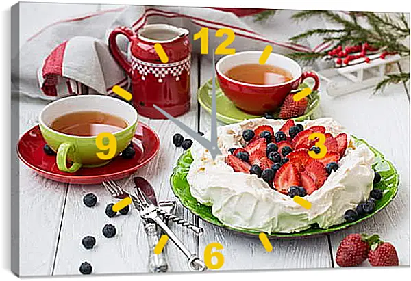 Часы картина - Чаепитие