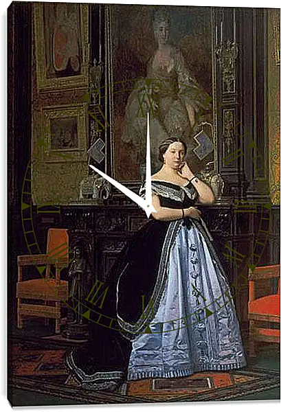 Часы картина - Charlotte de Rothschild - Портрет Баронессы Натаниель. Жан-Леон Жером