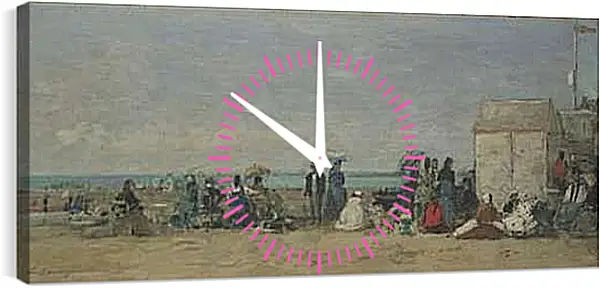 Часы картина - Beach Scene, Trouville (1) Эжен Буден