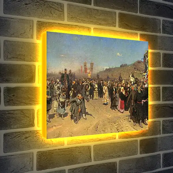 Лайтбокс световая панель - Крестный ход в Курской губернии. Илья Репин