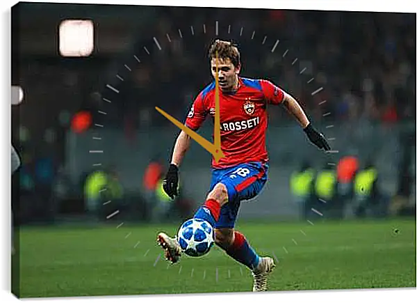 Часы картина - Иван Обляков. ФК ЦСКА Москва. FC CSKA Moscow