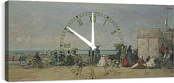 Часы картина - Beach Scene, Trouville (1) Эжен Буден