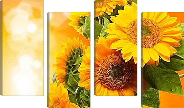 Модульная картина - Букет подсолнухов