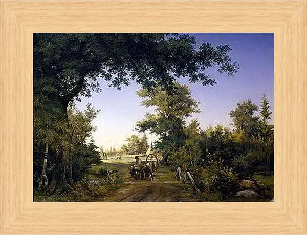 Картина в раме - Вид в окрестностях Санкт-Петербурга. Иван Шишкин