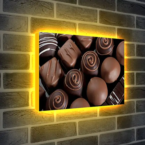 Лайтбокс световая панель - Шоколадные конфеты. Сладкое искушение.
