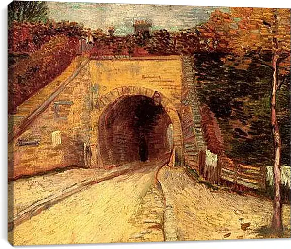 Постер на подрамнике - Roadway with Underpass The Viaduct. Винсент Ван Гог