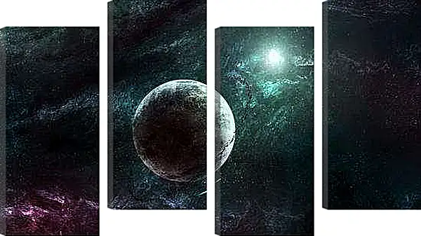 Модульная картина - Планета в космической туманности