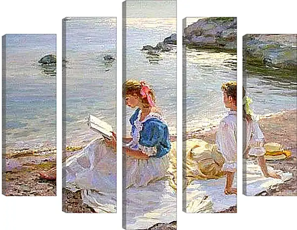 Модульная картина - Чтение у моря