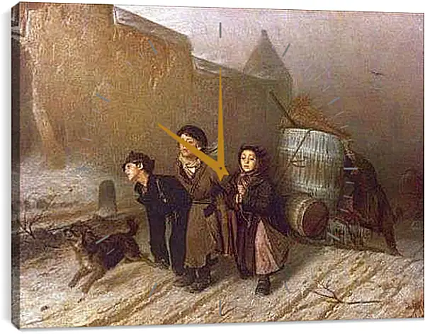 Часы картина - Тройка. Перов Василий