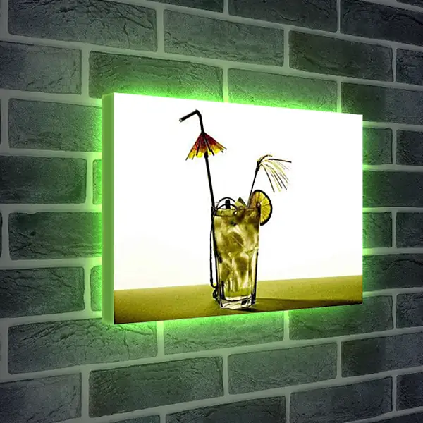 Лайтбокс световая панель - Коктейль с трубочкой. Освежающий Момент.