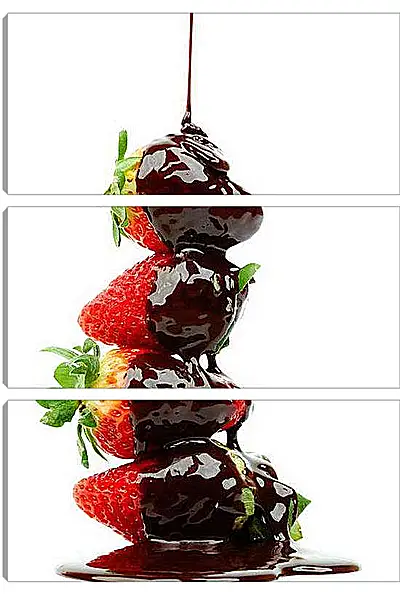 Модульная картина - Пирамида из клубники. Сладкое искушение.