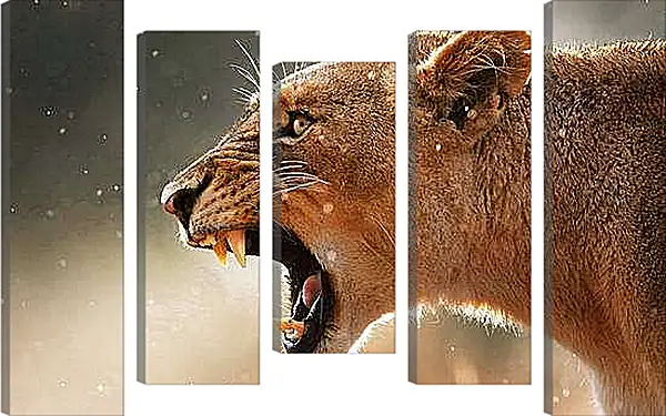 Модульная картина - Львица