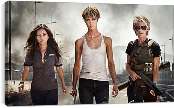 Постер на подрамнике - Гамильтон. Рейес. Дэвис. Терминатор. Тёмные судьбы