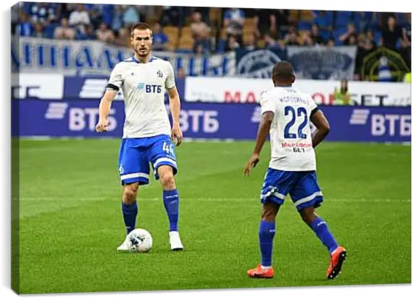 Постер на подрамнике - Контроль мяча. ФК Динамо Москва. FC Dynamo Moscow