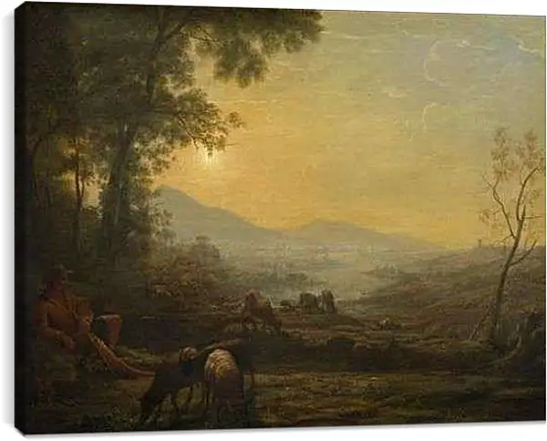 Постер на подрамнике - Пастух. Лоррен Клод