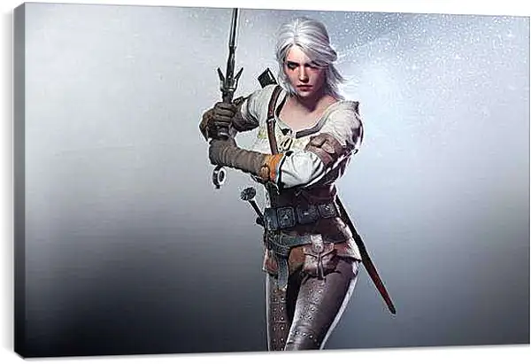 Постер на подрамнике - The Witcher 3: Wild Hunt (Ведьмак), Цири нападает