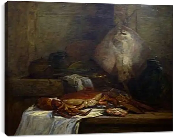 Постер на подрамнике - Nature morte a la raie. Эжен Буден