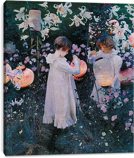 Постер на подрамнике - Carnation, Lily, Lily, Rose - Гвоздика, лилия, лилия, роза. Джон Сингер Сарджент