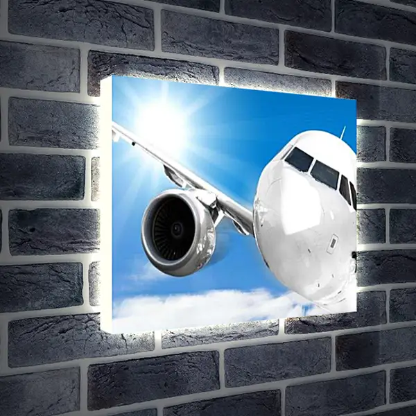 Лайтбокс световая панель - Самолет на солнце