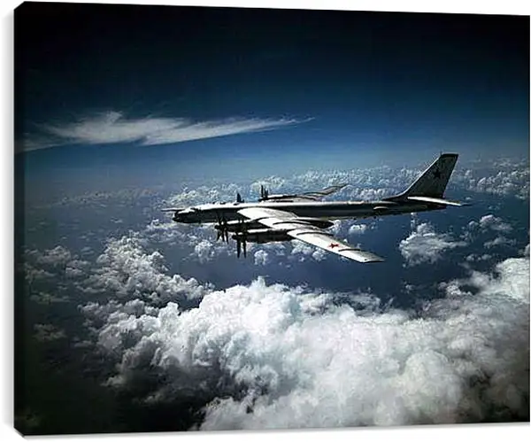 Постер на подрамнике - Самолет в облаках