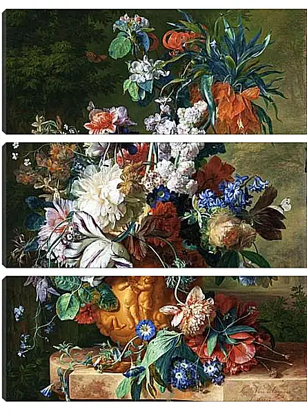 Модульная картина - Букет цветов в урне. Ян ван Хёйсум